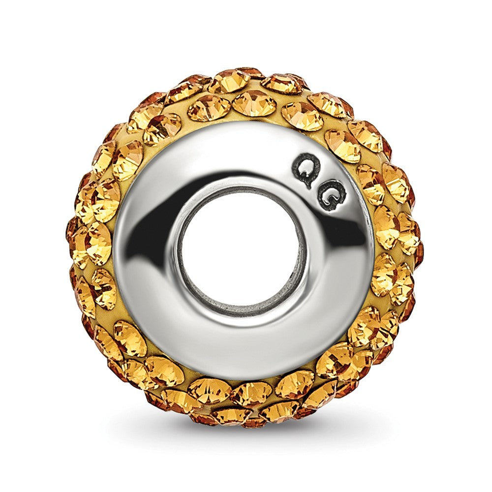 Sterling Silver Reflections Orange Full Preciosa Crystal Bead