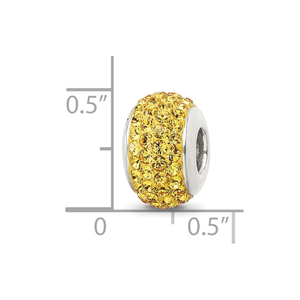 Sterling Silver Reflections Yellow Full Preciosa Crystal Bead
