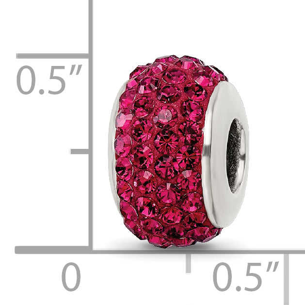 Sterling Silver Reflections Maroon Full Preciosa Crystal Bead Size: 12.73MM X 8.18MM