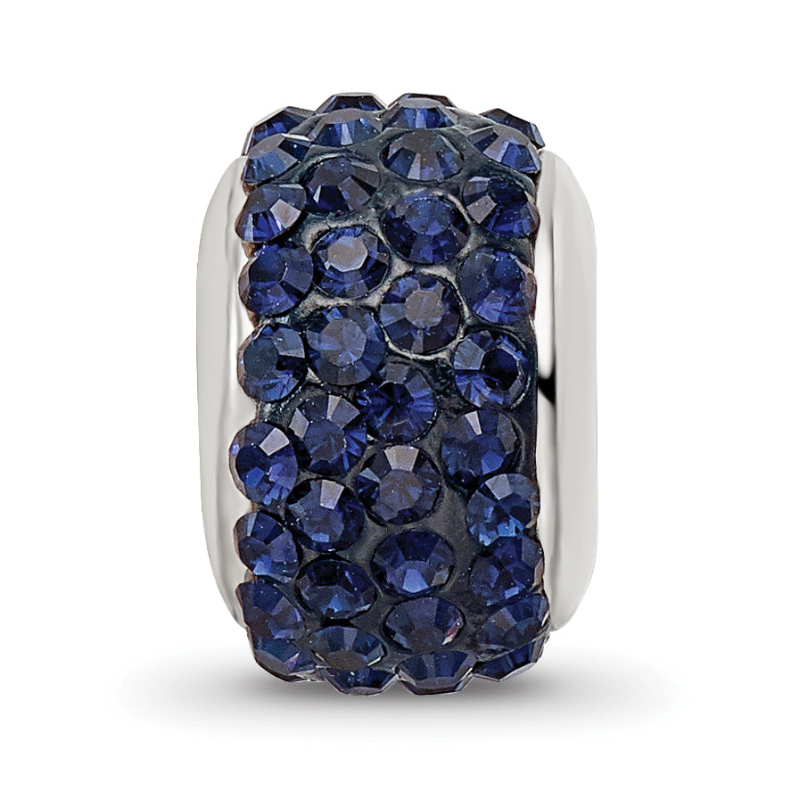 Sterling Silver Reflections Dark Blue/Navy Full Preciosa Crystal Bead Size: 10.91MM X 4.55MM