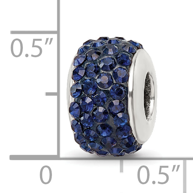 Sterling Silver Reflections Dark Blue/Navy Full Preciosa Crystal Bead Size: 10.91MM X 4.55MM