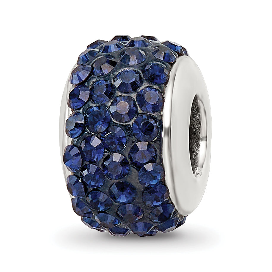Sterling Silver Reflections Dark Blue/Navy Full Preciosa Crystal Bead Size: 10.91MM X 4.55MM