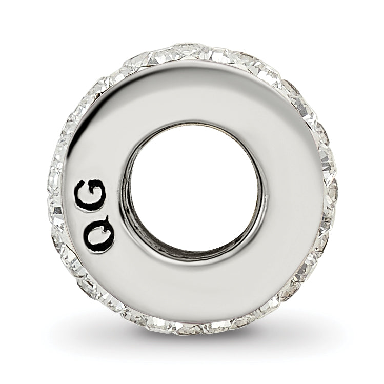 Sterling Silver Reflections Double Row White Preciosa Crystal Bead Size: 10.91MM X 4.55MM