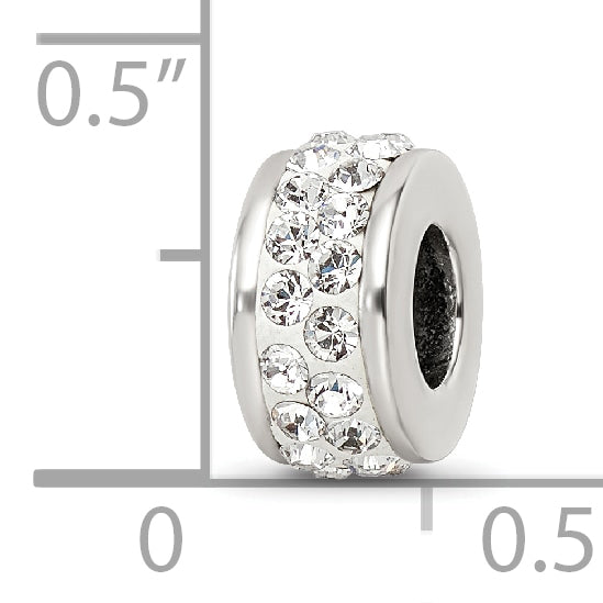 Sterling Silver Reflections Double Row White Preciosa Crystal Bead Size: 10.91MM X 4.55MM