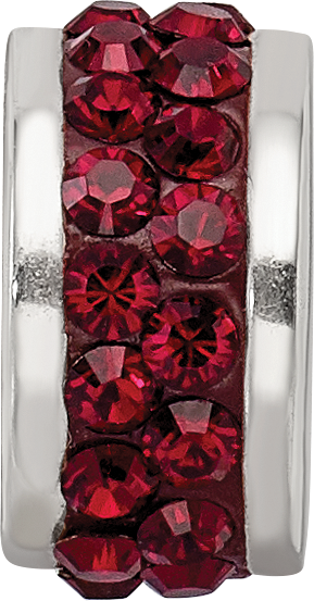 Sterling Silver Reflections Dark Maroon Double Row Preciosa Crystal Bead Size: 10.91MM X 4.55MM