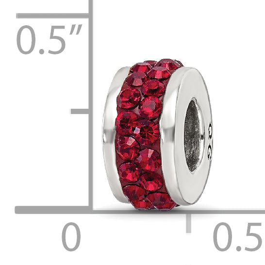 Sterling Silver Reflections Dark Maroon Double Row Preciosa Crystal Bead Size: 10.91MM X 4.55MM