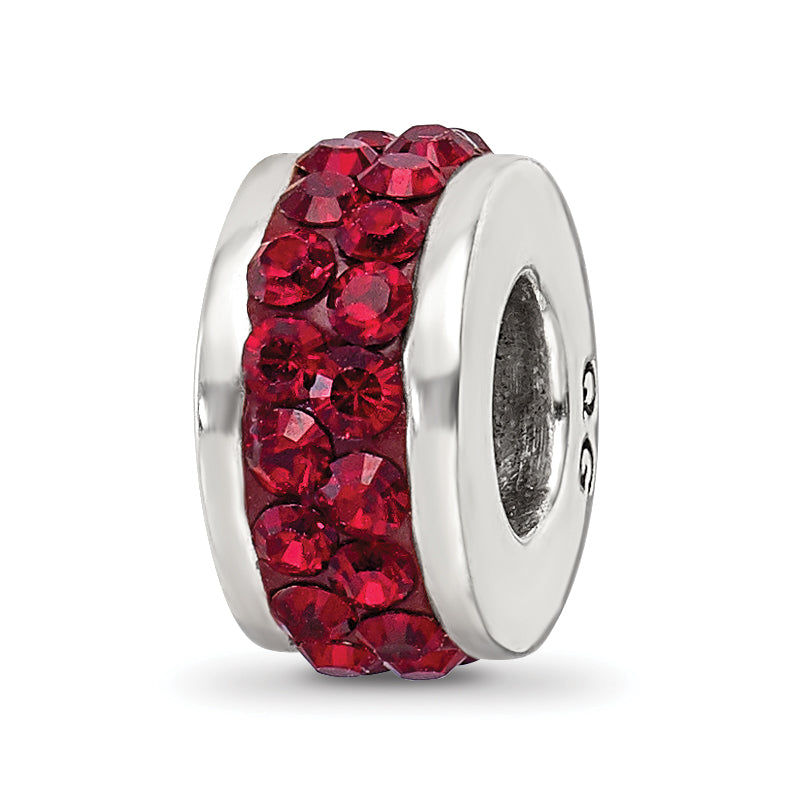 Sterling Silver Reflections Dark Maroon Double Row Preciosa Crystal Bead Size: 10.91MM X 4.55MM