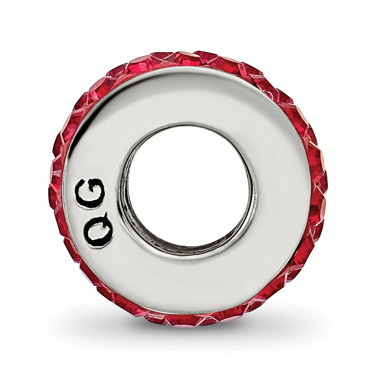 Sterling Silver Reflections Red Double Row Preciosa Crystal Bead Size: 10.91MM X 4.55MM