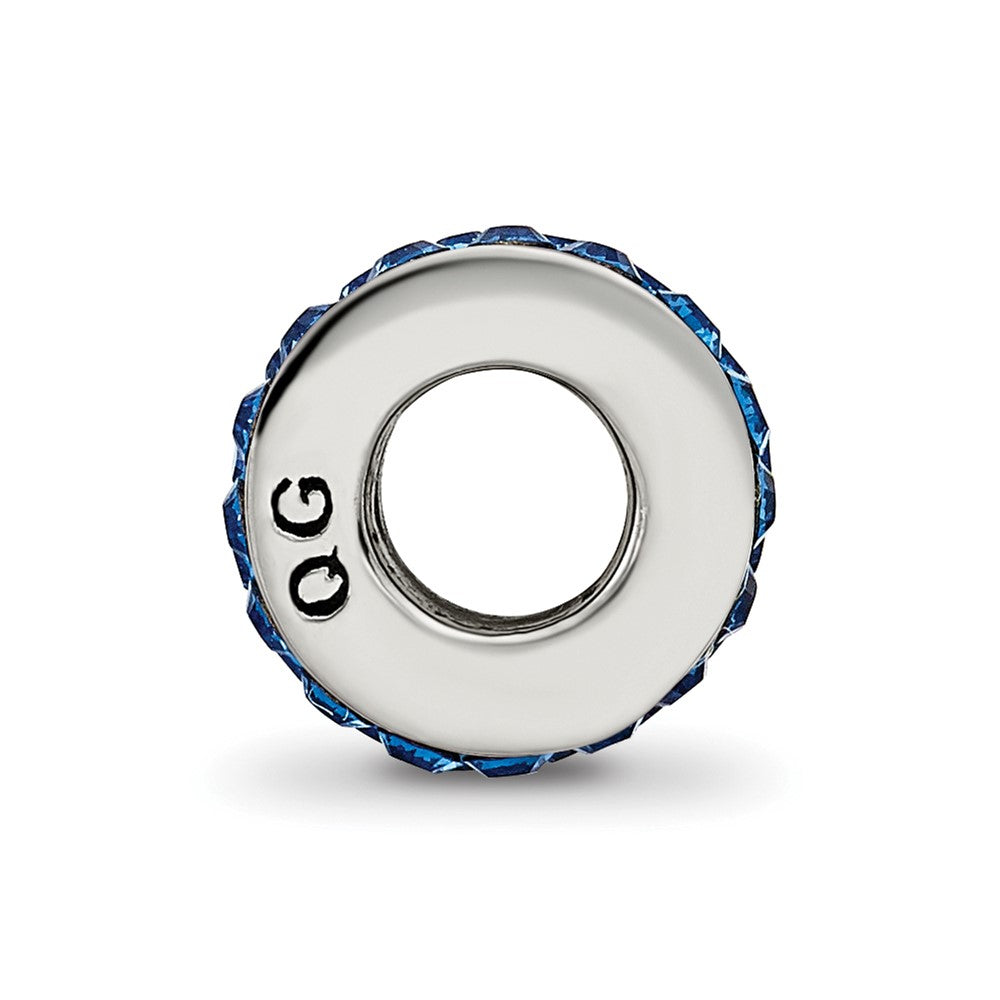 Sterling Silver Reflections Blue Double Row Preciosa Crystal Bead