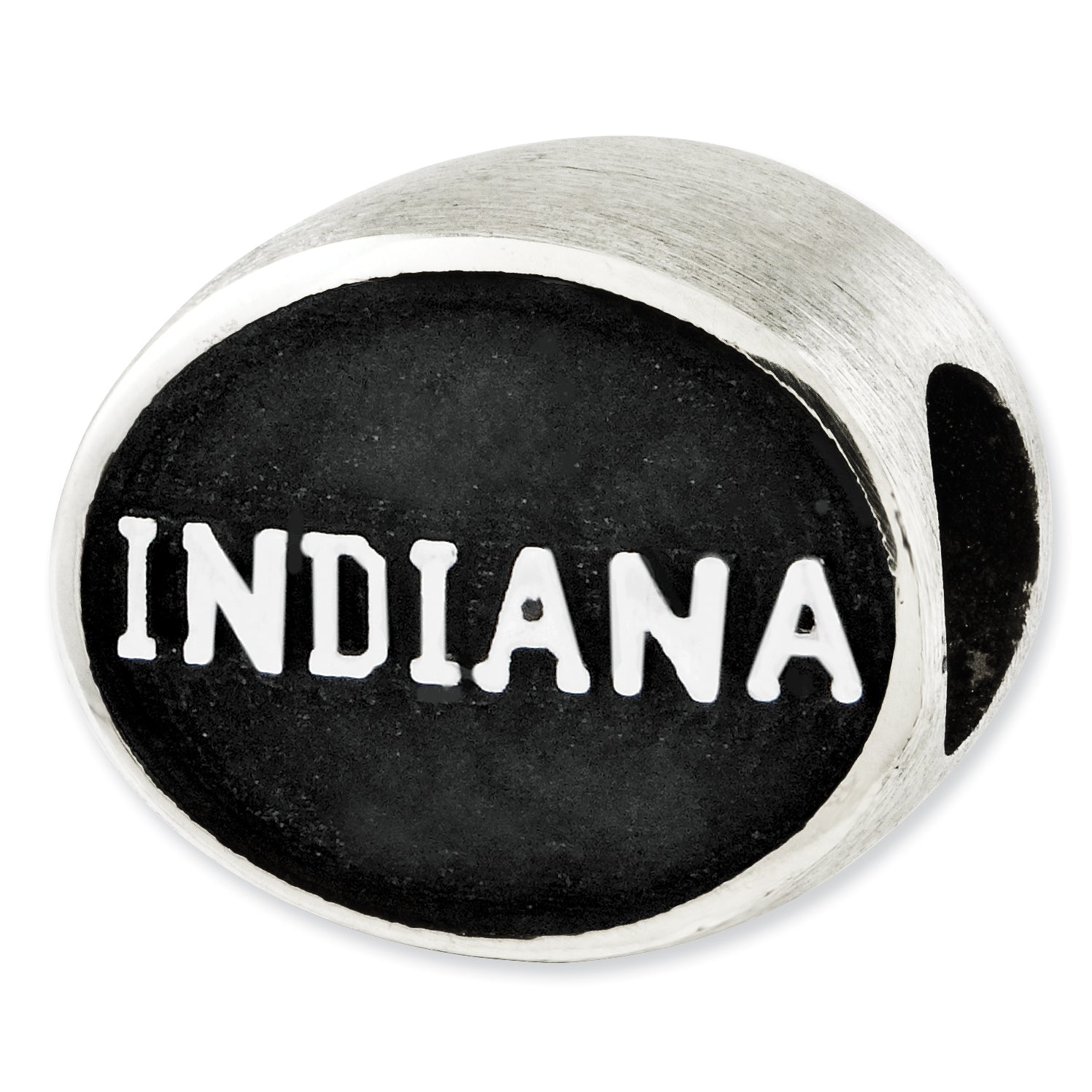 Sterling Silver Antiqued Indiana University Collegiate Bead Size: 10MM X 11MM