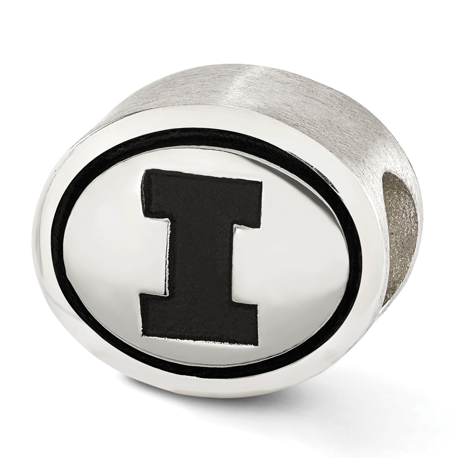 Sterling Silver Antiqued University of Illinois Collegiate Bead Size: 10MM X 11MM