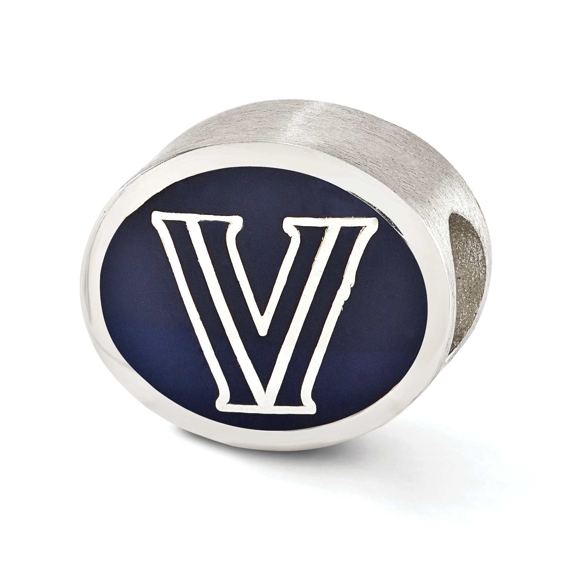 Sterling Silver Enameled Villanova University Collegiate Bead Size: 10MM X 11MM