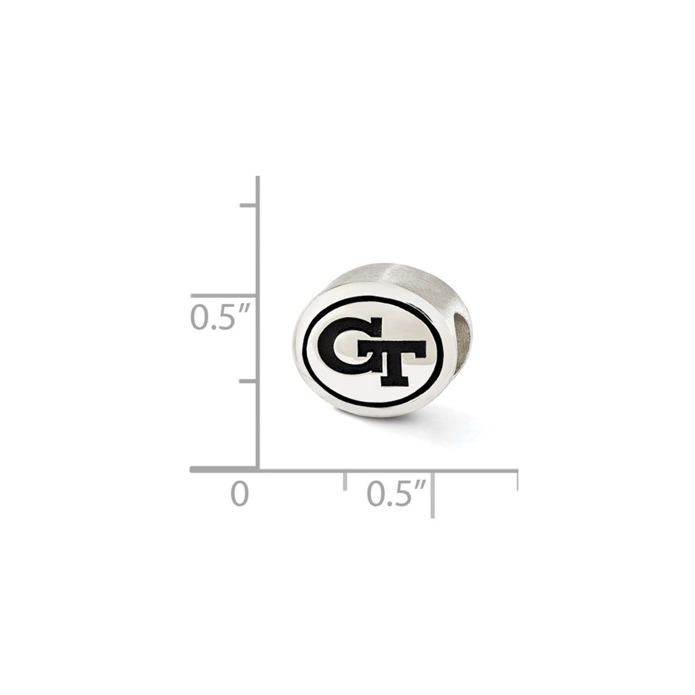 Sterling Silver Antiqued Georgia Tech Collegiate Bead