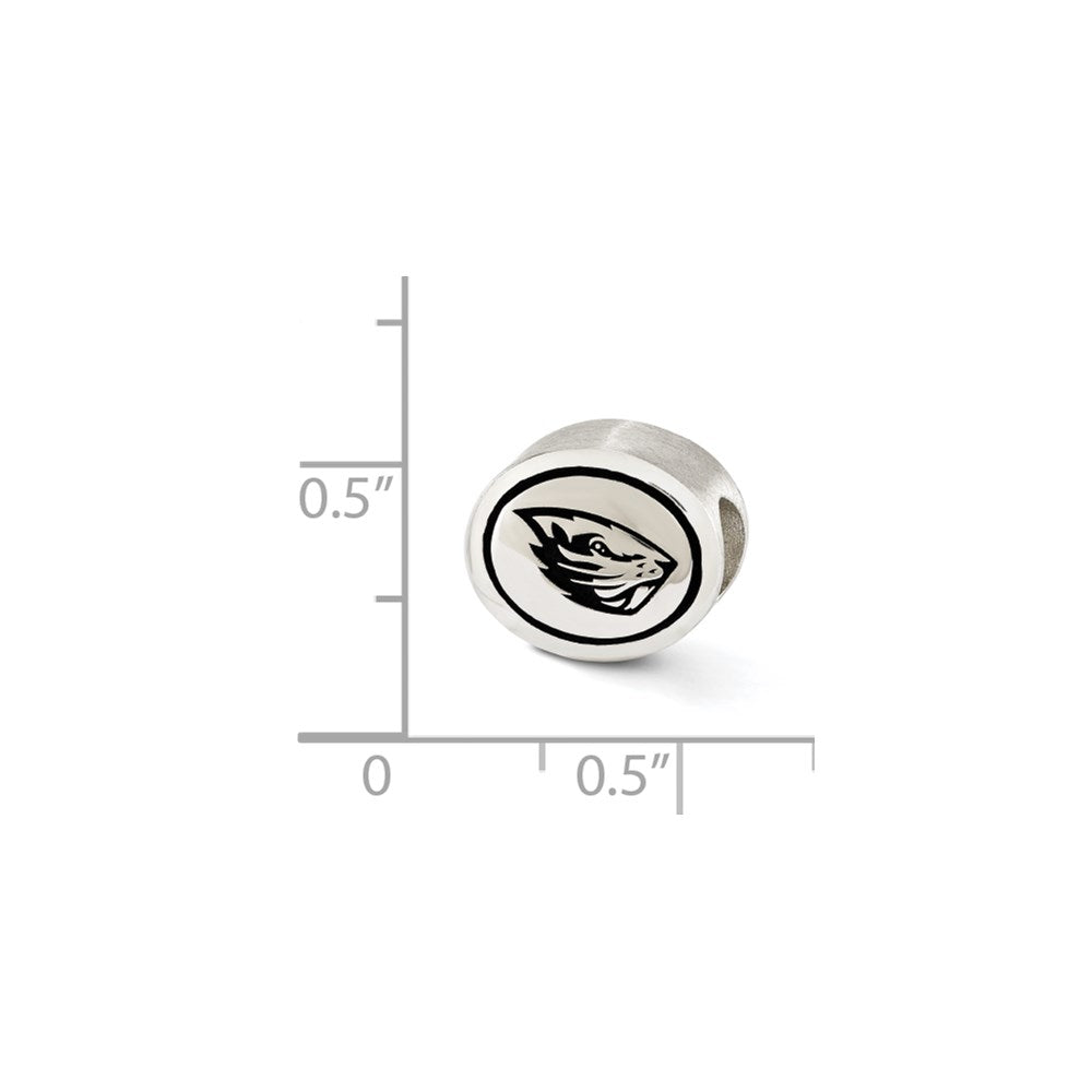 Sterling Silver Antiqued Oregon State University Collegiate Bead