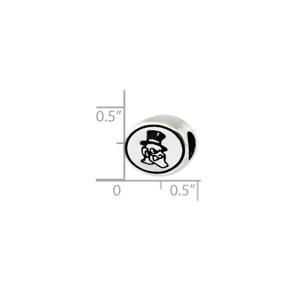 Sterling Silver Antiqued Wake Forest University Collegiate Bead