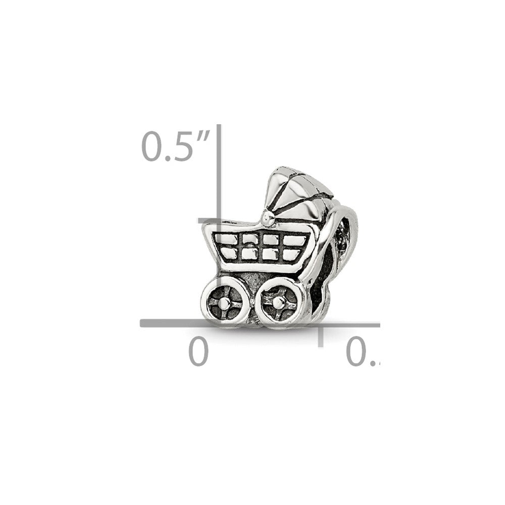 Sterling Silver Reflections Baby Carriage Bead