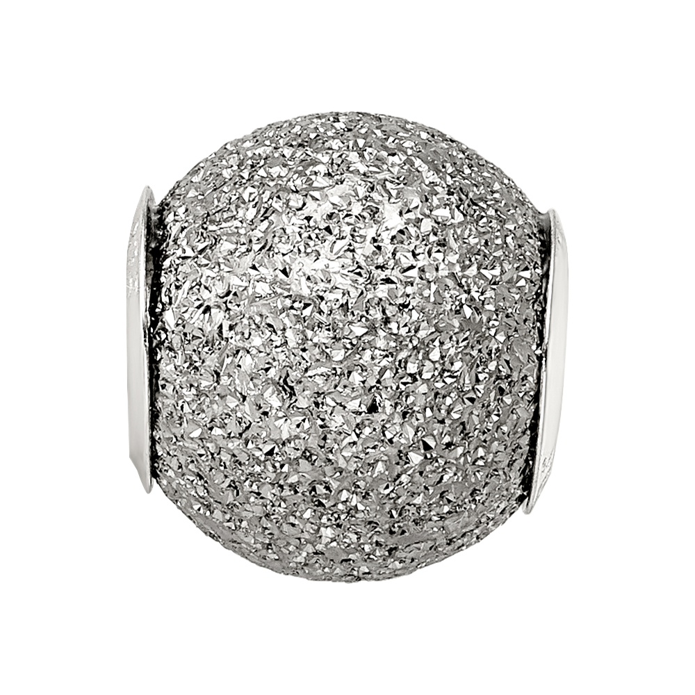 Sterling Silver Reflections Grey Laser Cut Bead
