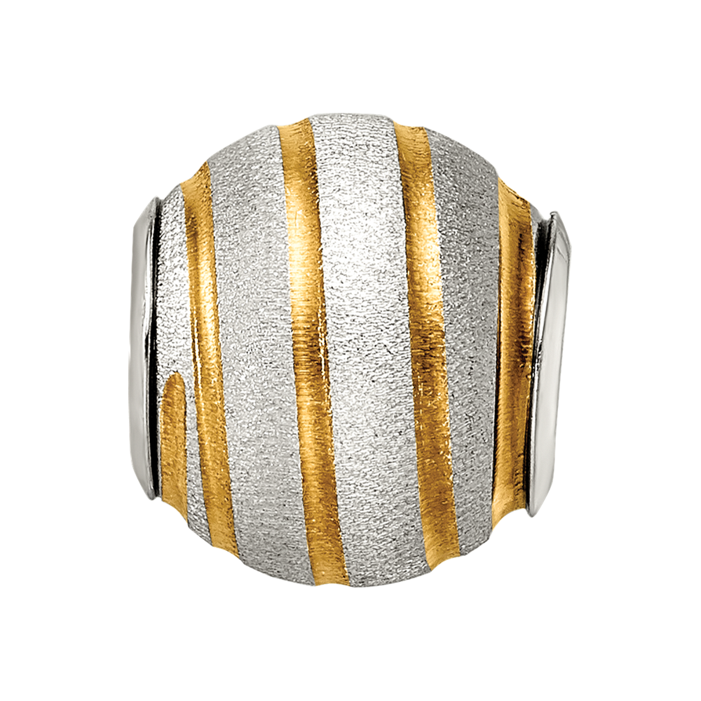 Sterling Silver Reflections Gold-plated Laser Cut Bead