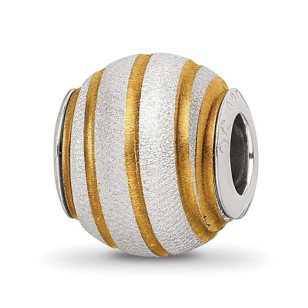 Sterling Silver Reflections Gold-plated Laser Cut Bead
