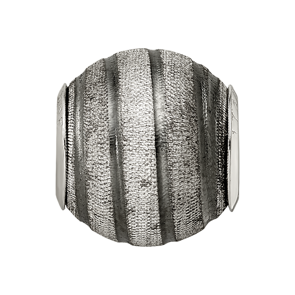 Sterling Silver Reflections Grey Laser Cut Bead