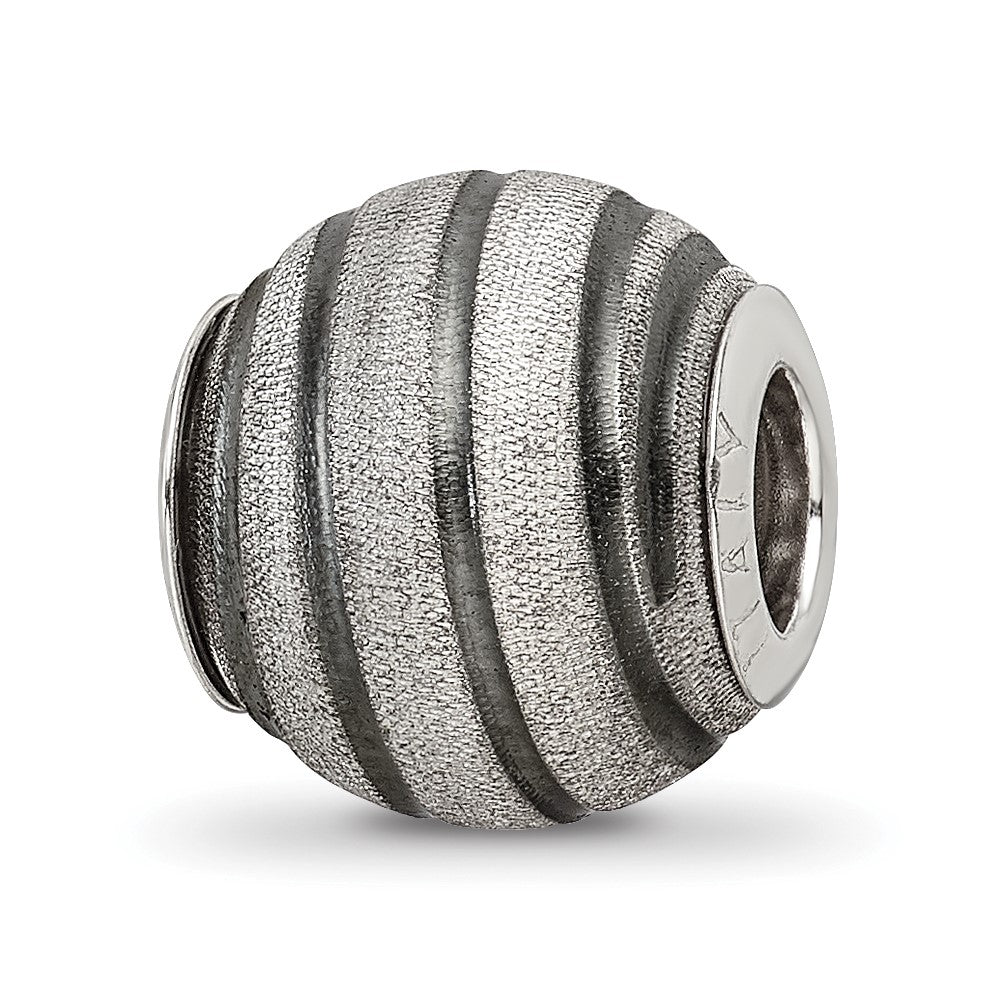 Sterling Silver Reflections Grey Laser Cut Bead