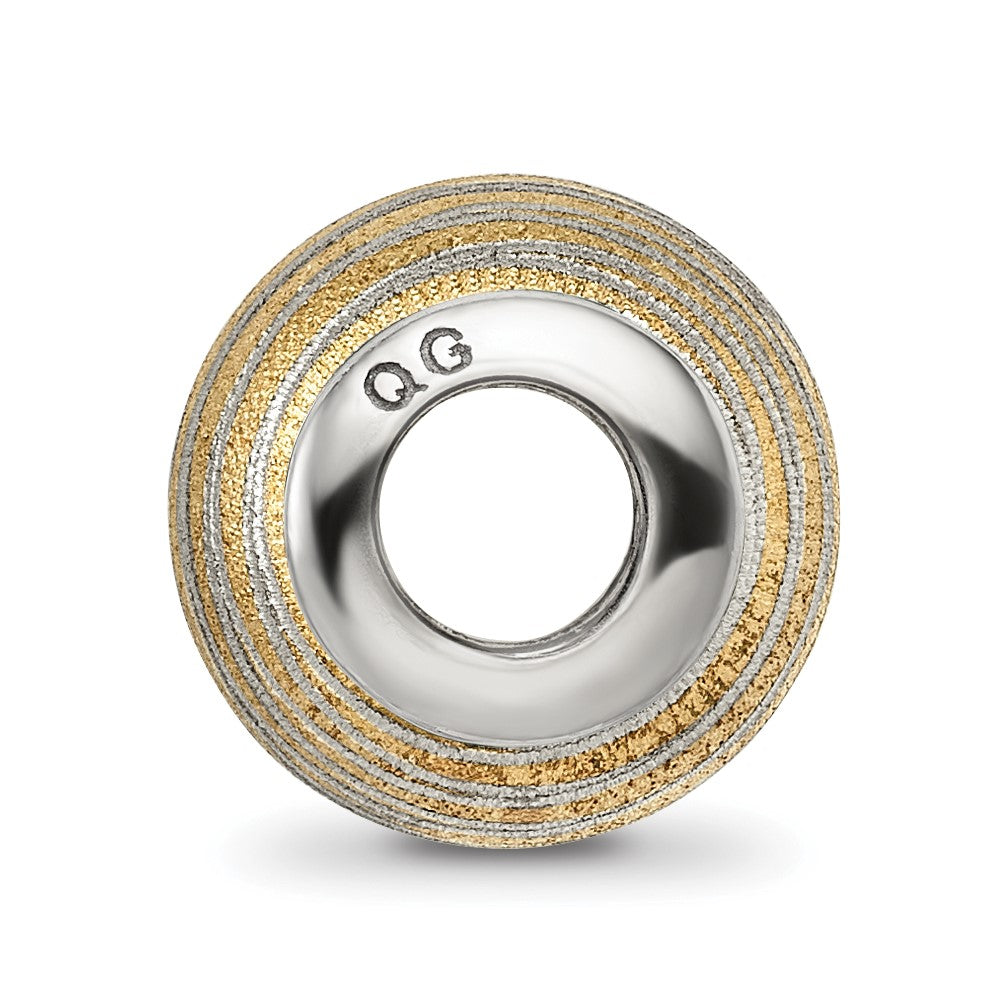 Sterling Silver Reflections Gold-plated Laser Cut Bead