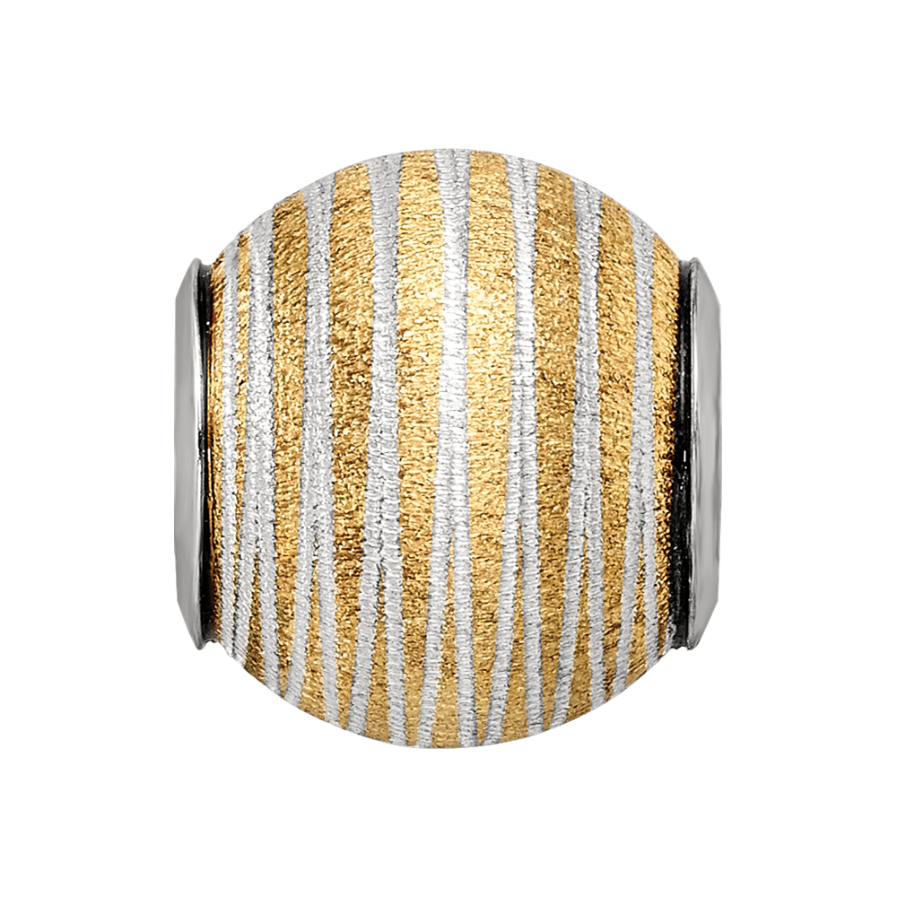 Sterling Silver Reflections Gold-plated Laser Cut Bead