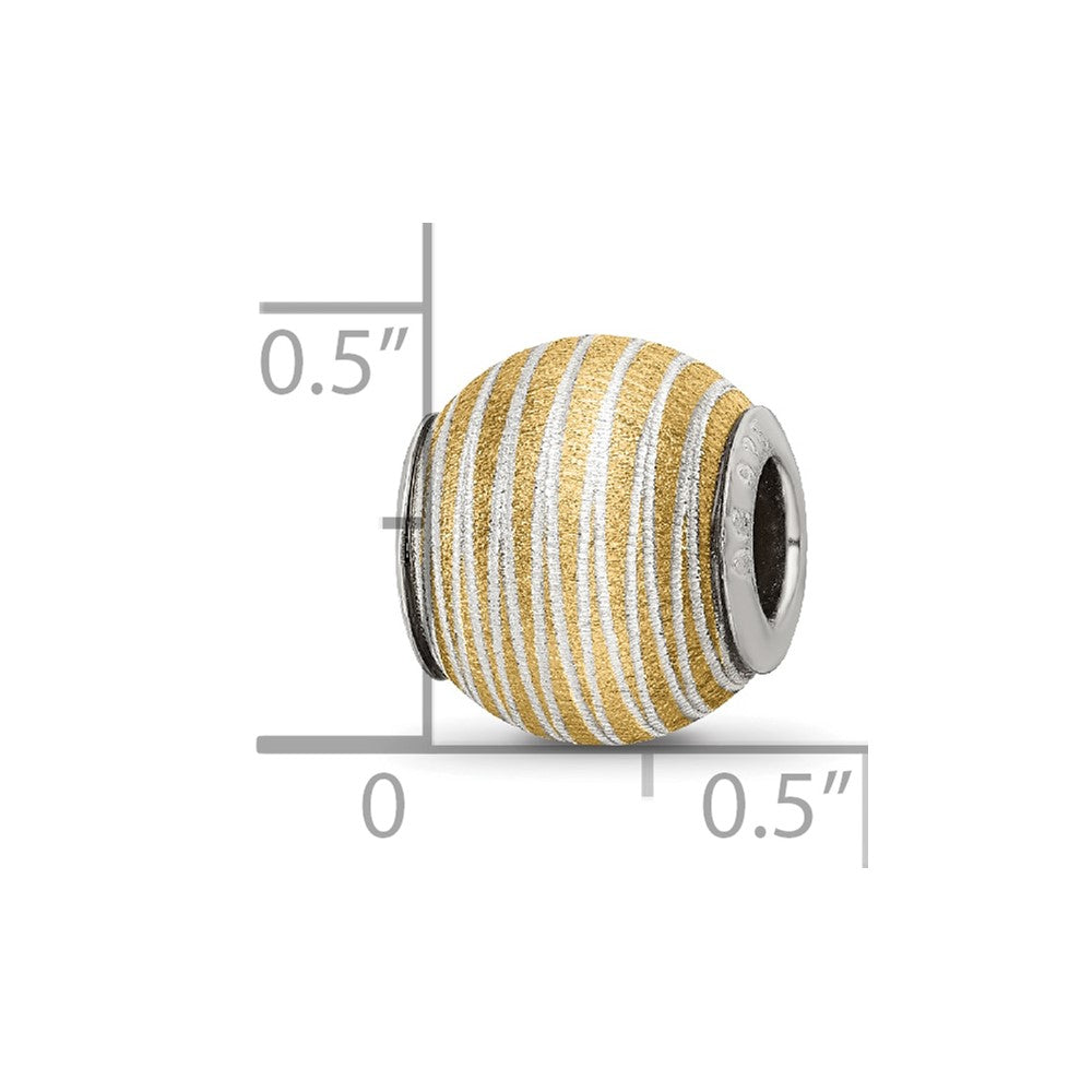 Sterling Silver Reflections Gold-plated Laser Cut Bead