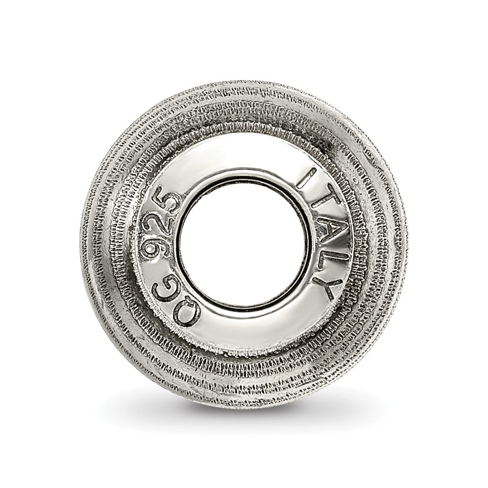 Sterling Silver Reflections Grey Laser Cut Bead