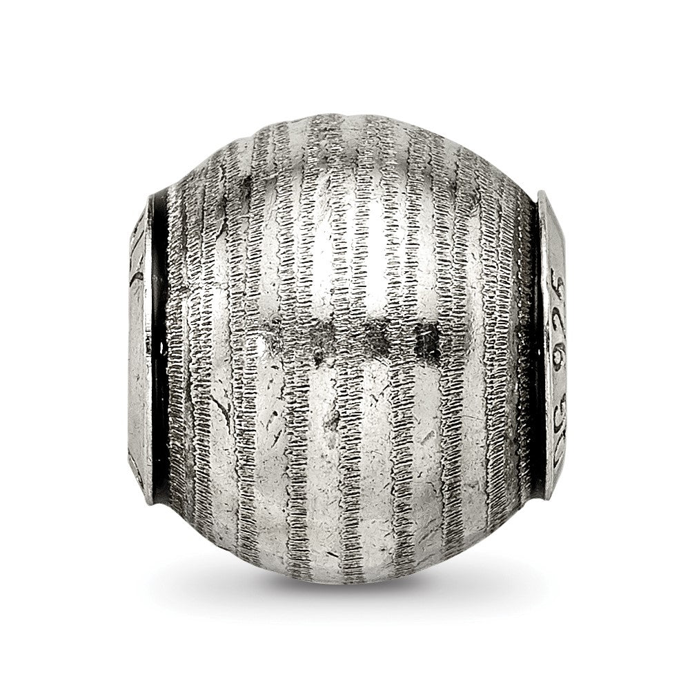 Sterling Silver Reflections Grey Laser Cut Bead