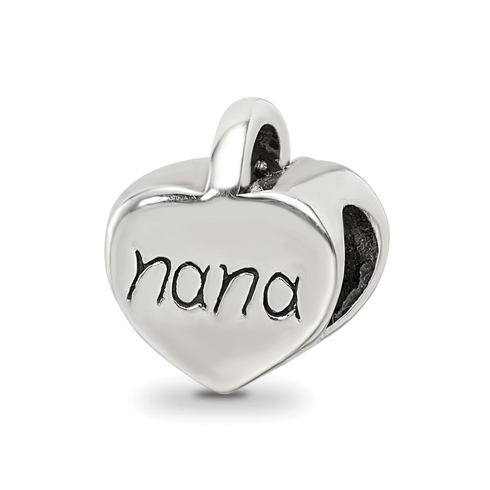 Sterling Silver Reflections Nana Heart Bead