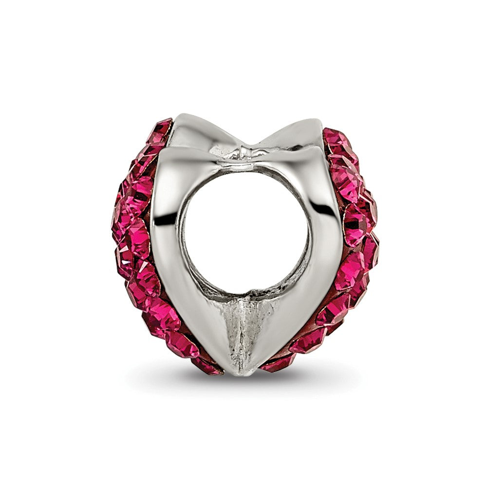 Sterling Silver Reflections Red Preciosa Crystal Heart Bead