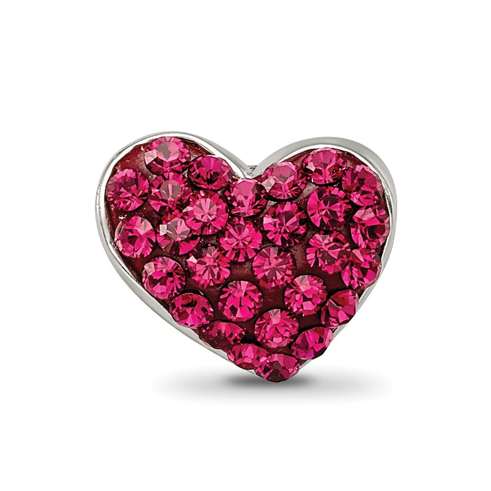 Sterling Silver Reflections Red Preciosa Crystal Heart Bead