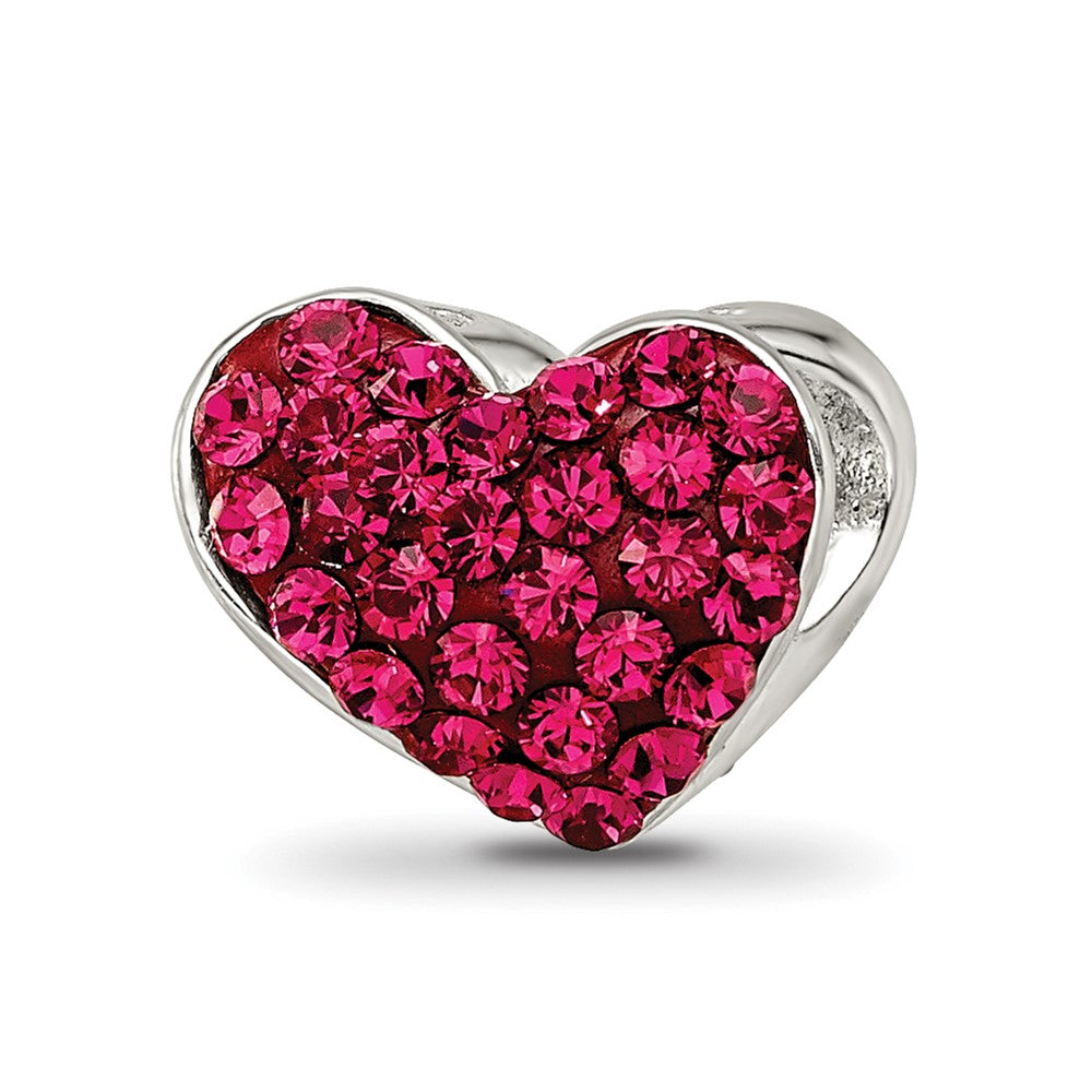 Sterling Silver Reflections Red Preciosa Crystal Heart Bead