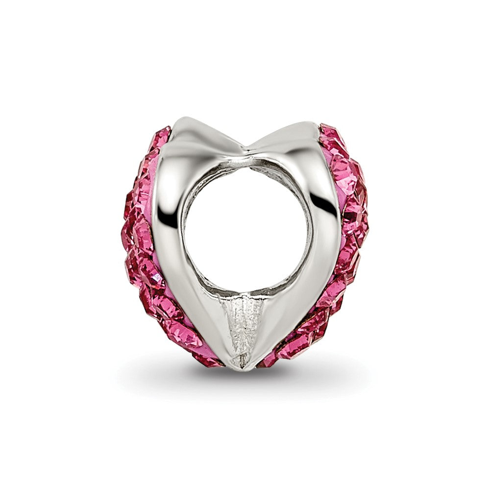 Sterling Silver Reflections Pink Preciosa Crystal Heart Bead