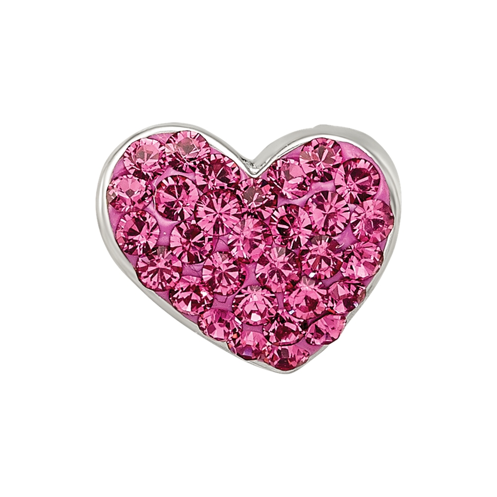 Sterling Silver Reflections Pink Preciosa Crystal Heart Bead