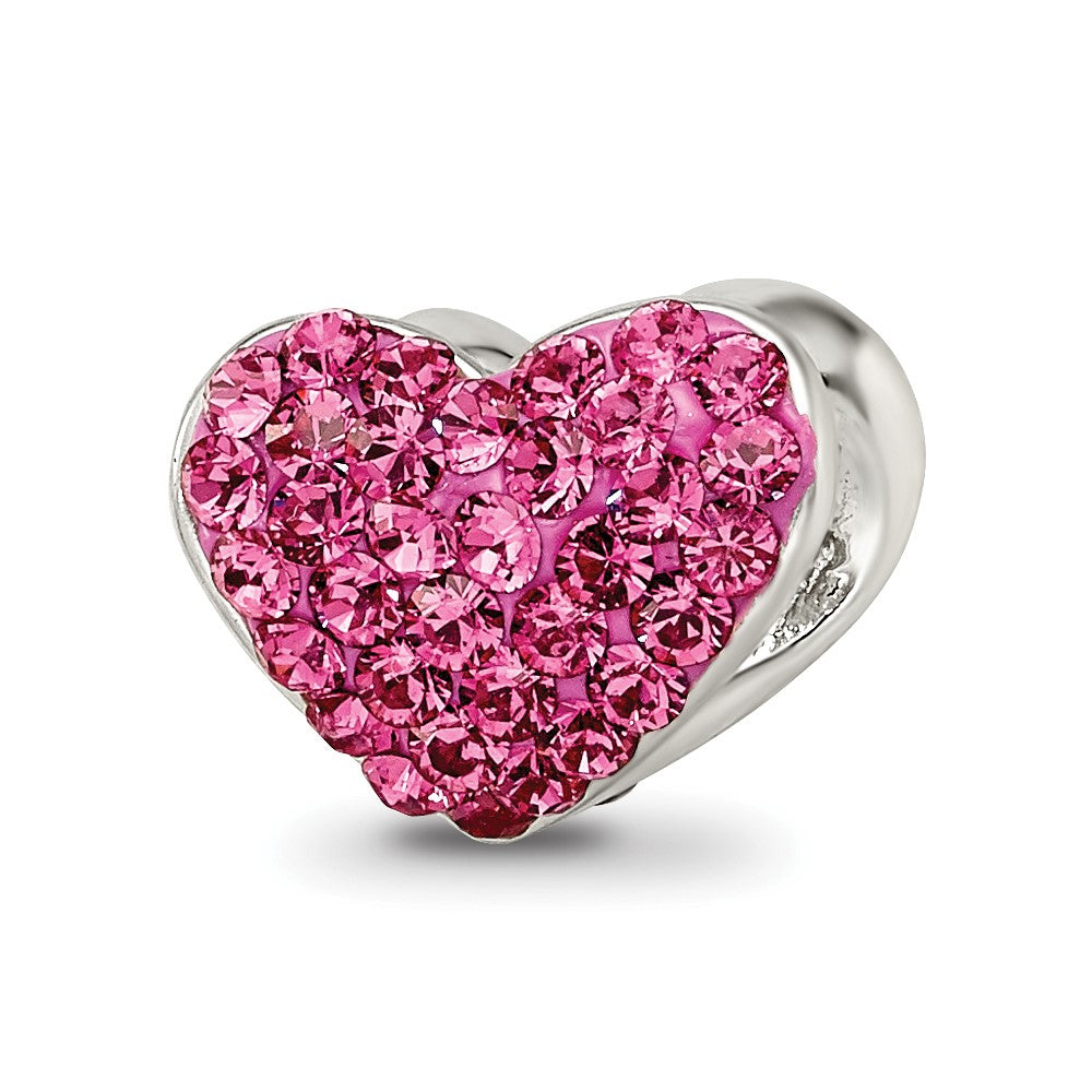 Sterling Silver Reflections Pink Preciosa Crystal Heart Bead