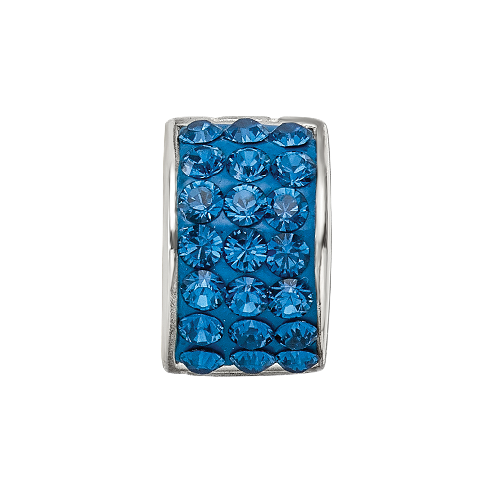 Sterling Silver Reflections Blue Preciosa Crystal Bead
