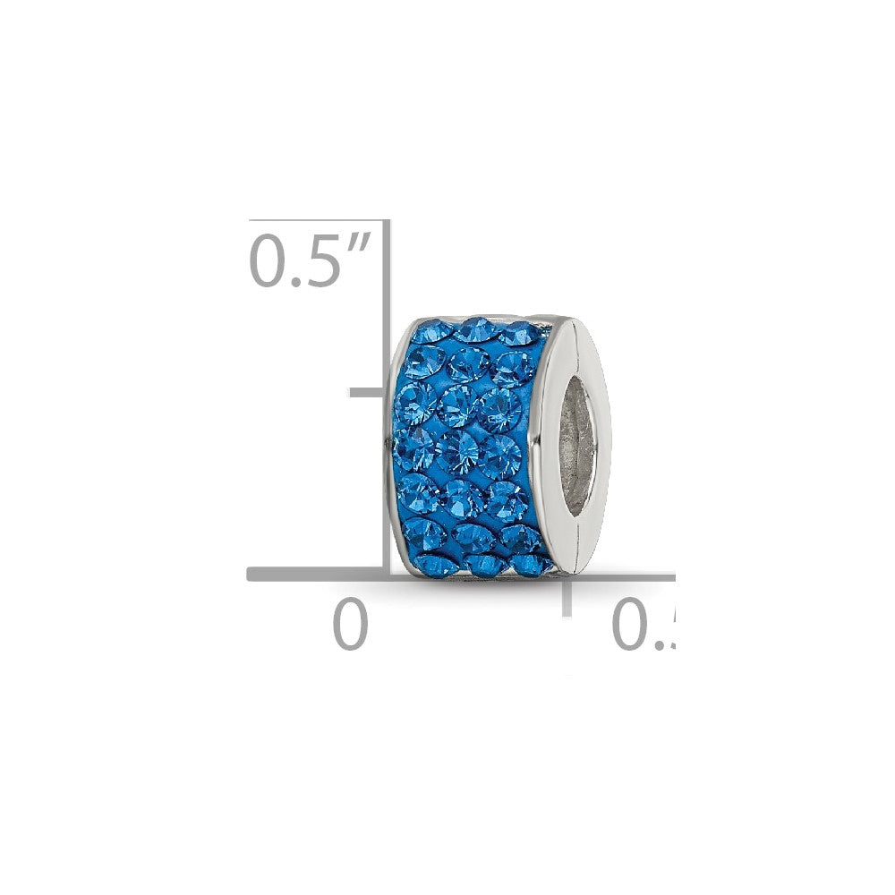 Sterling Silver Reflections Blue Preciosa Crystal Bead