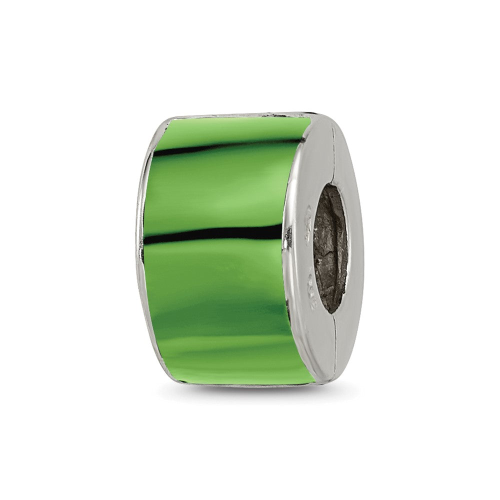 Sterling Silver Refletions Green Preciosa Crystal Bead