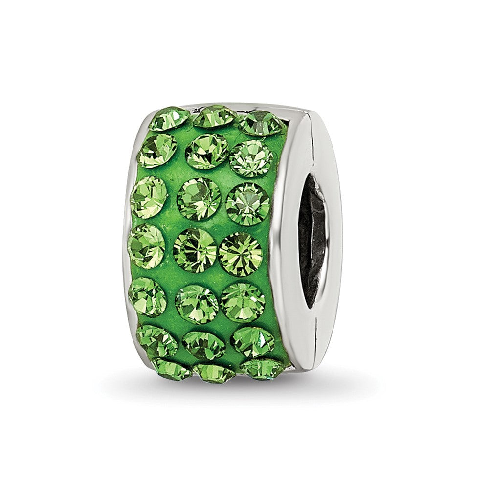 Sterling Silver Refletions Green Preciosa Crystal Bead