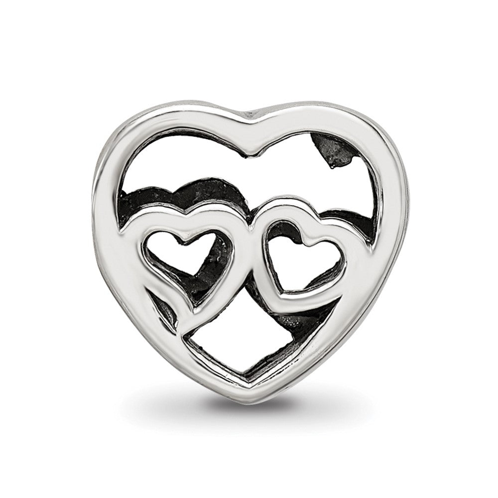 Sterling Silver Reflections Two Hearts Bead
