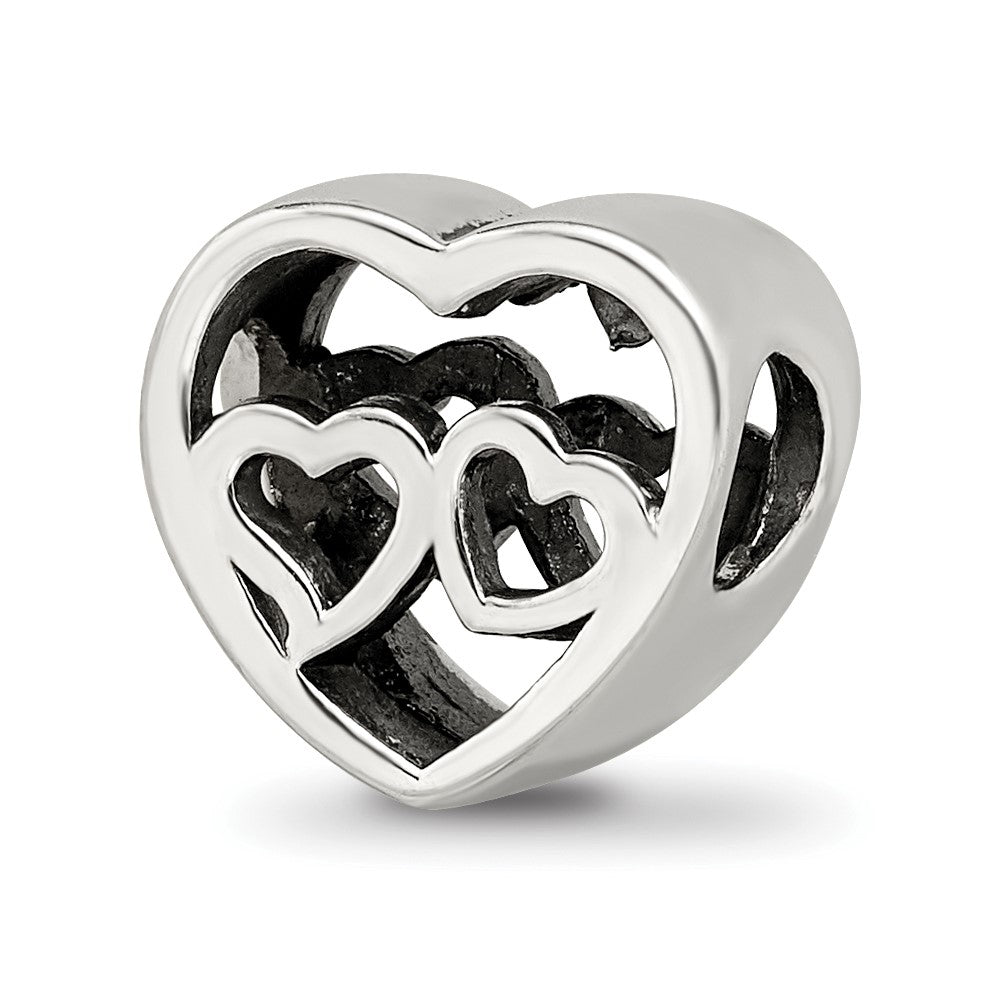 Sterling Silver Reflections Two Hearts Bead