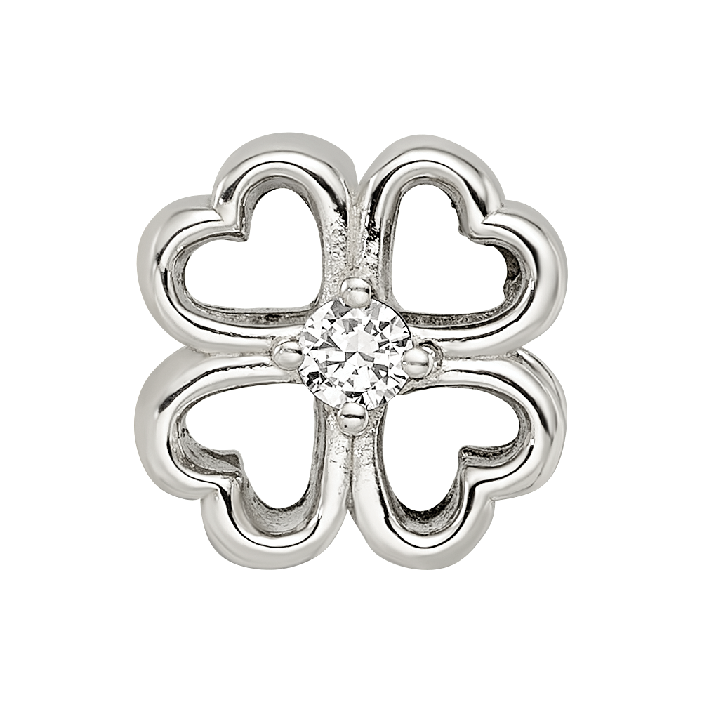 Sterling Silver Reflections Four Leaf Clover w/ CZ Bead