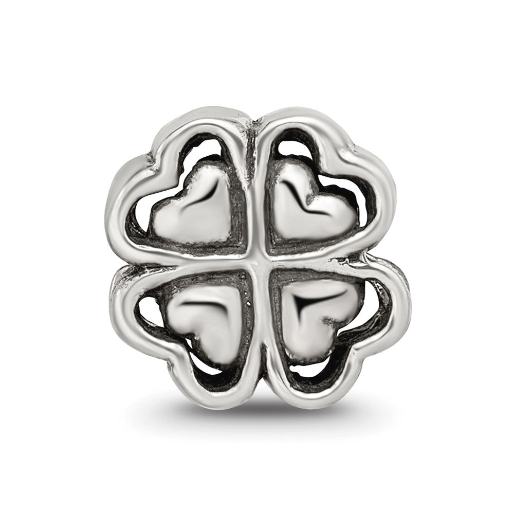 Sterling Silver Reflections Four Leaf Heart Clover Bead