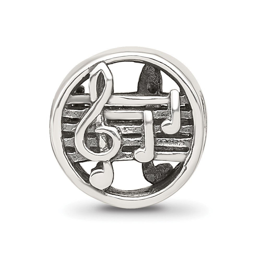 Sterling Silver Reflections Music Notes & Staff Bead