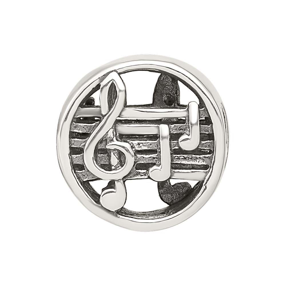 Sterling Silver Reflections Music Notes & Staff Bead