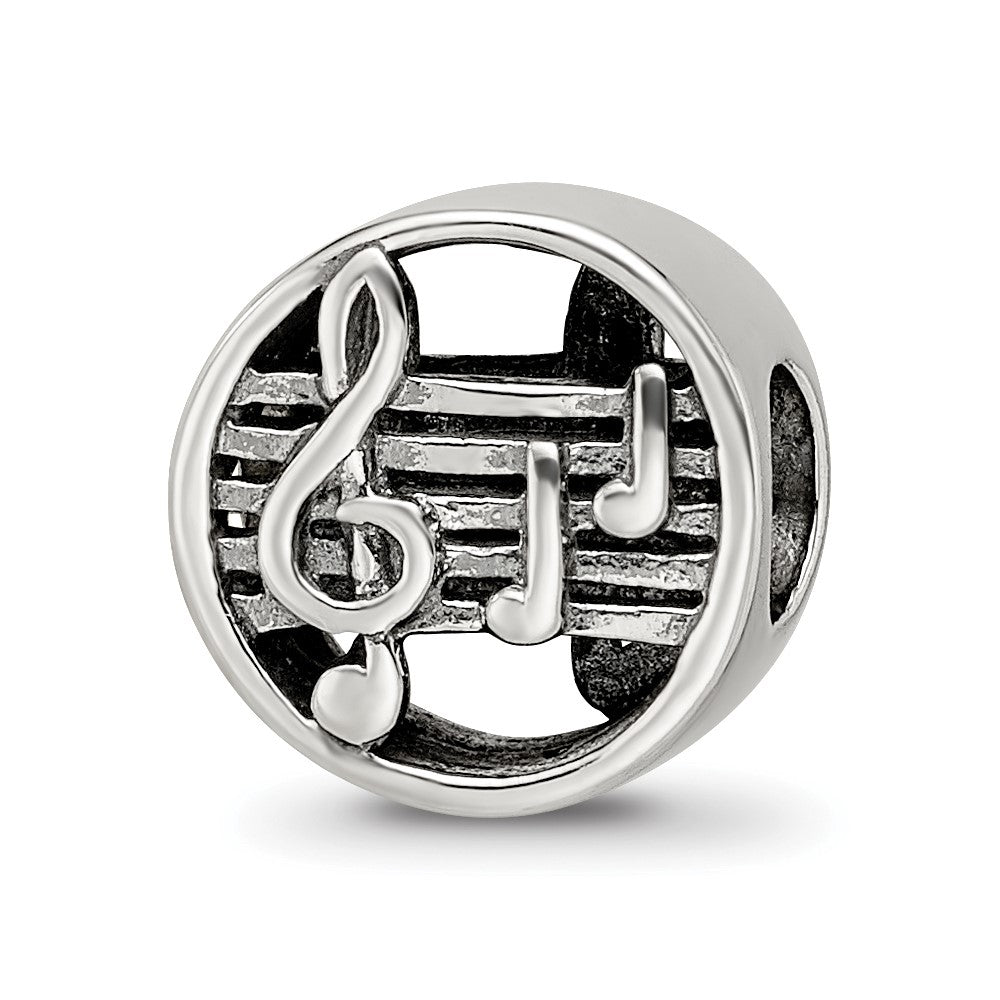 Sterling Silver Reflections Music Notes & Staff Bead