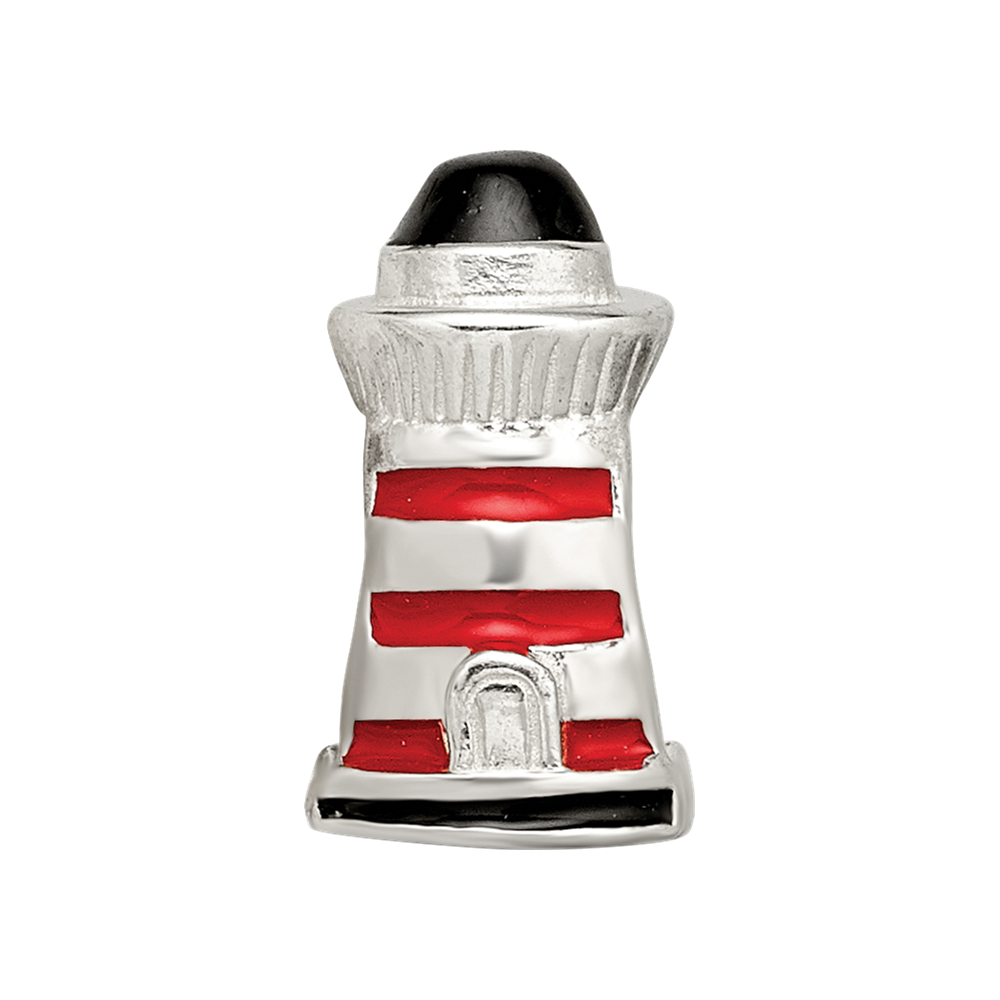 Sterling Silver Reflections Enameled Lighthouse Bead