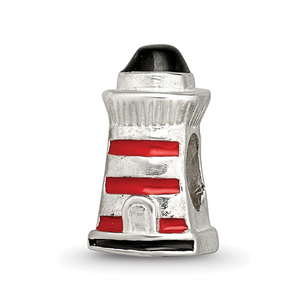 Sterling Silver Reflections Enameled Lighthouse Bead